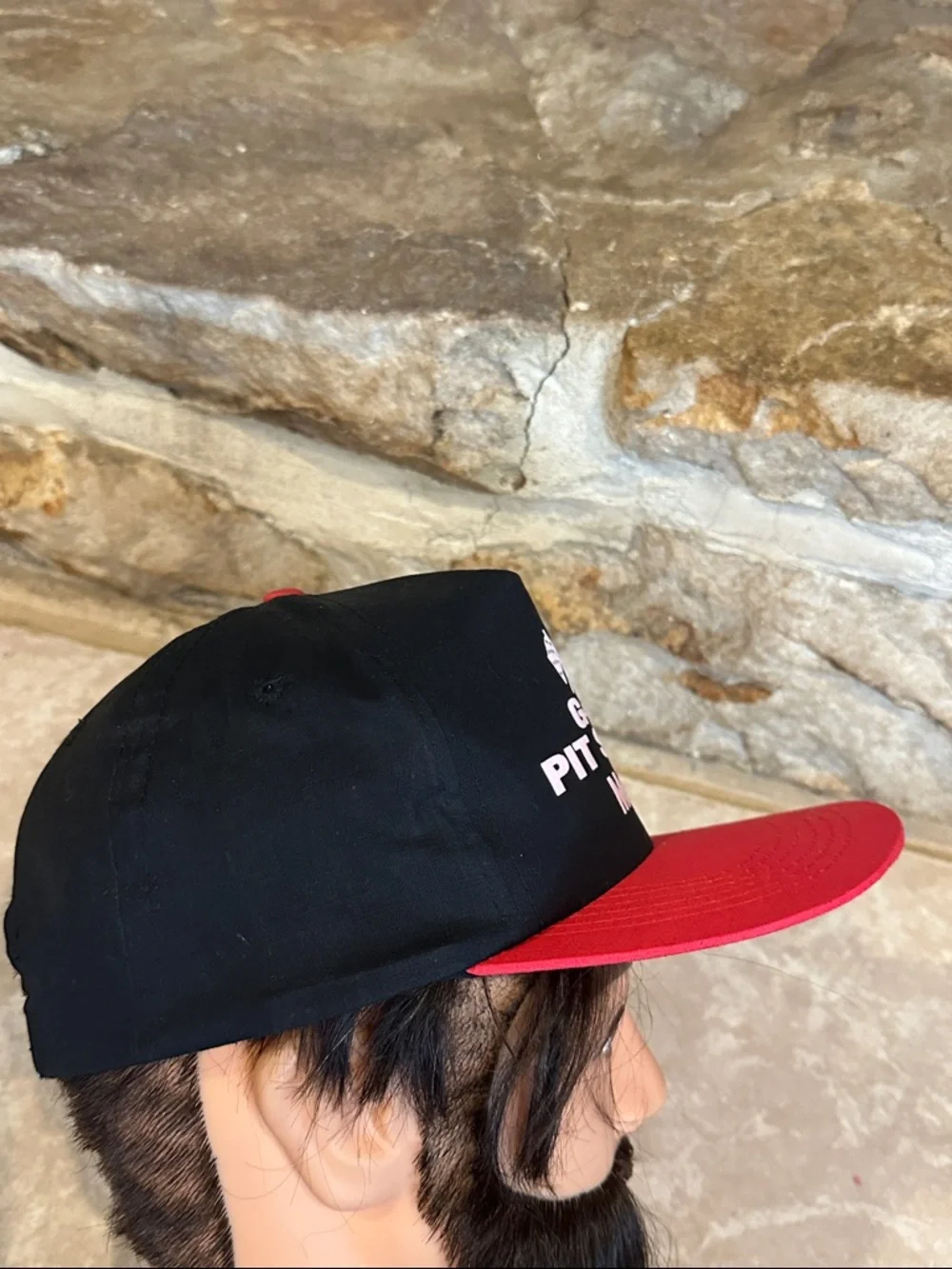 G & J's Pit Stop Mobil Racing Cap Black & Red